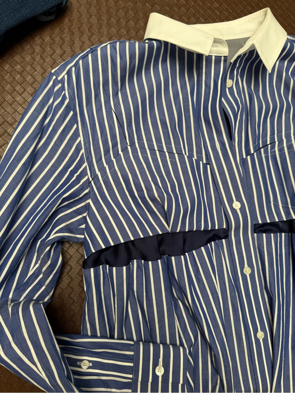 Sacai - women’s size 4 Blue and White Striped tunic shirt/mini dress - Picture 3 of 4
